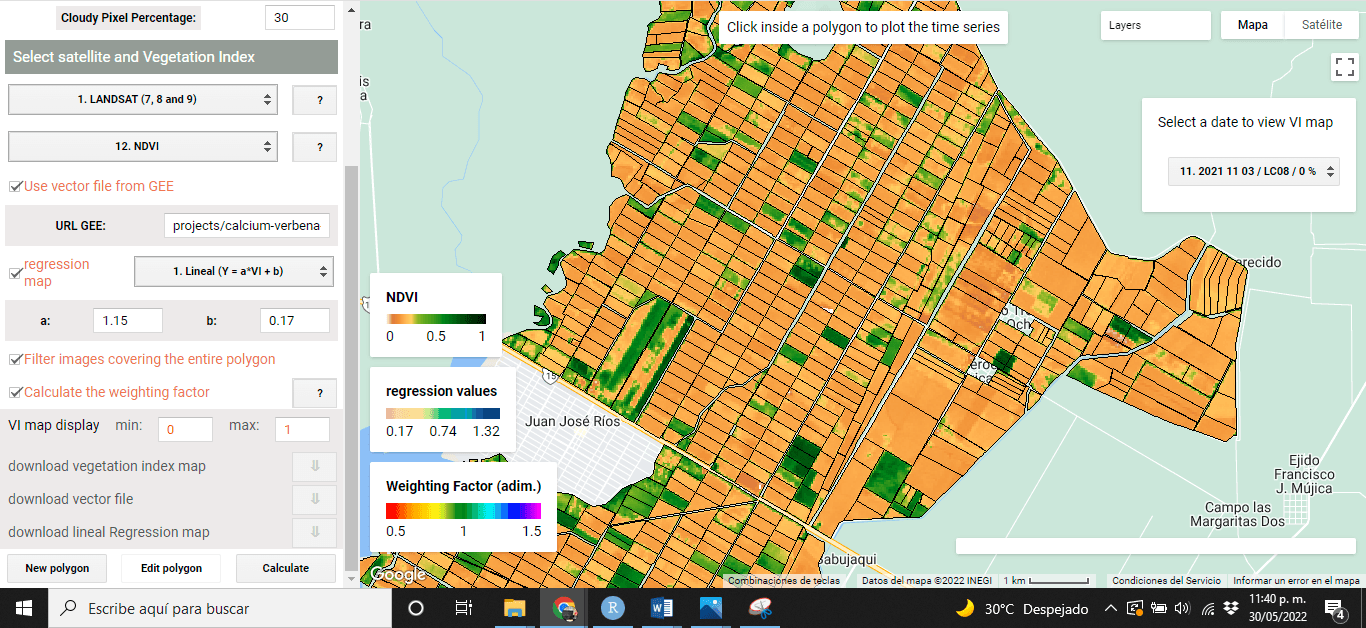 Calcular 23 índices de vegetación usados en agricultura con imagenes Landsat y Sentinel